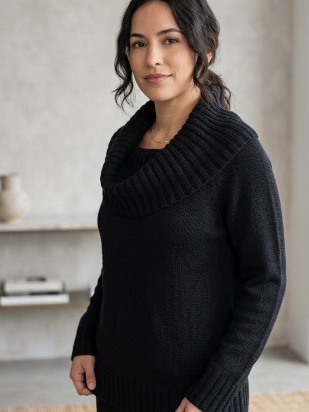 Old Navy Black Cowl Neck Sweater